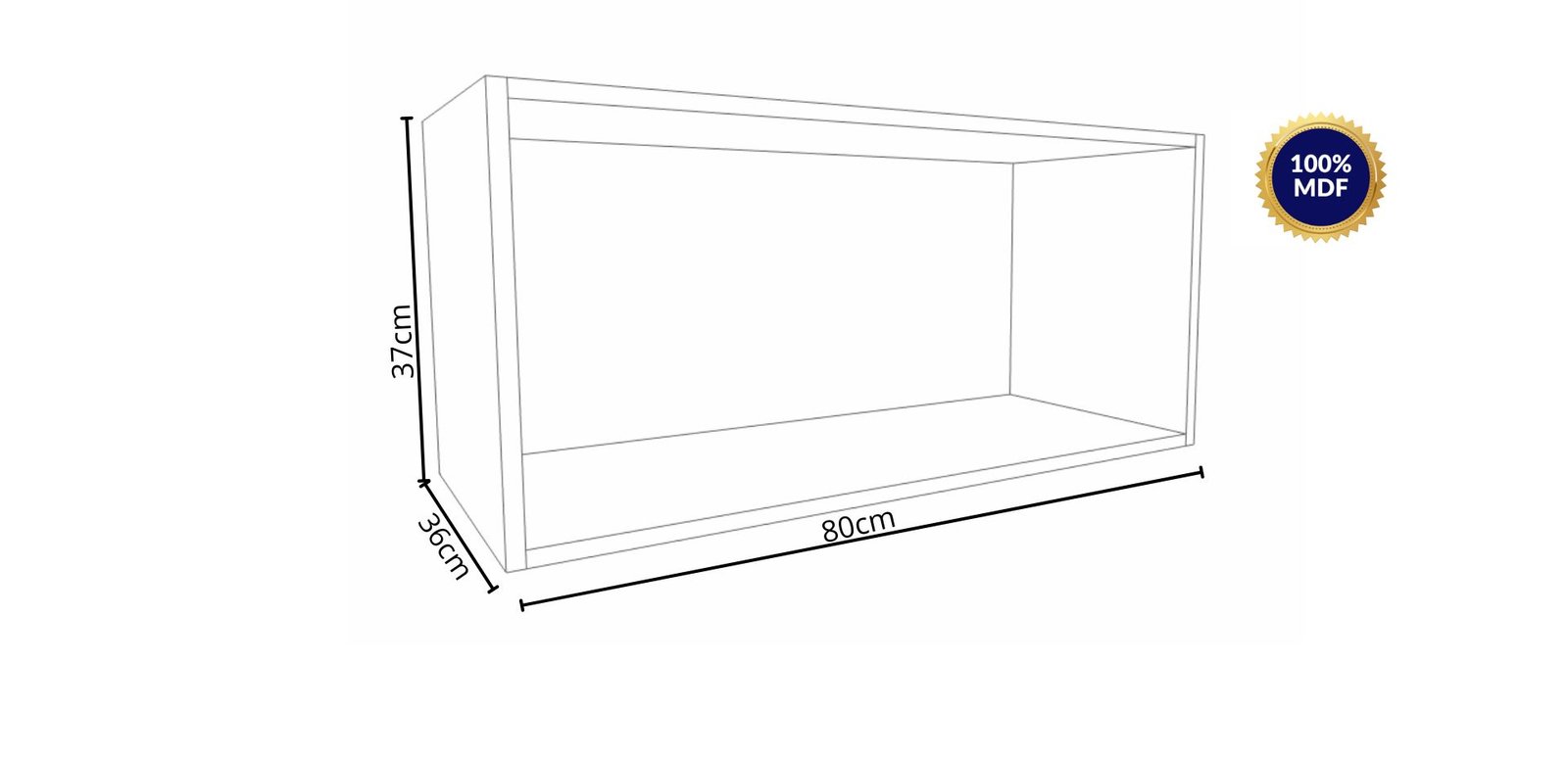 Armário Basculante Linha Cava 80cm 1 Porta - Gianduia/Branco - Imagem 3