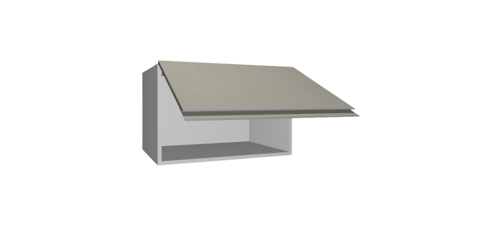 Armário Basculante Linha Cava 80cm 1 Porta - Gianduia/Branco - Imagem 2